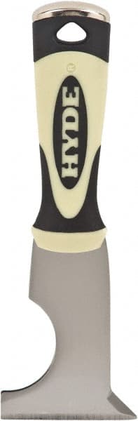 Hyde Tools - 2-1/2" Wide Chisel Edge Blade Stainless Steel 6-In-1 Tool - Stiff, Hammerhead Polypropylene Handle, 8" OAL - Exact Tooling