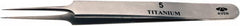 Aven - 4-1/4" OAL 5 Precision Tweezers - Tapered Shanks with Beveled Edges, Honed, Sharp Points - Exact Tooling