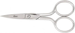 Clauss - 1" LOC, 6-5/8" OAL Carbon Steel Curved Scissors - Offset Handle, For Paper, Fabric - Exact Tooling