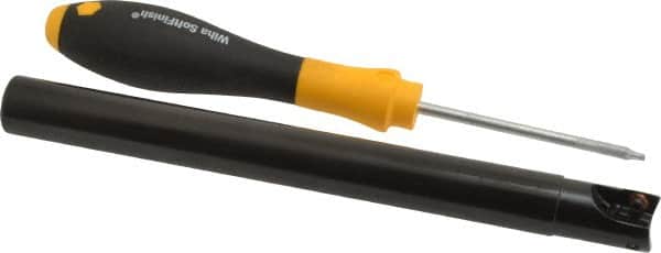 Kennametal - 5/8" Cut Diam, 0.396" Max Depth of Cut, 5/8" Shank Diam, 6.7" OAL, Indexable Square Shoulder End Mill - EC10.., EP10.. Inserts, Cylindrical Shank, 0° Lead Angle, Through Coolant - Exact Tooling