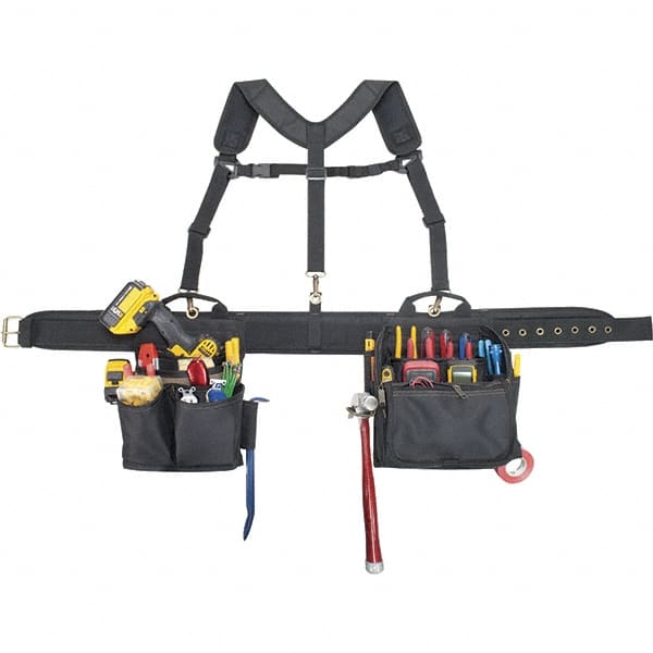 CLC - 28 Pocket Black Ballistic Polyester Combo Tool Bag System - 28" Wide x 6" Deep x 26" High - Exact Tooling