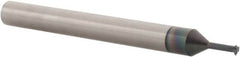 Scientific Cutting Tools - 40 to 64 TPI, Internal/External Single Profile Thread Mill - #4" Noml Diam, 0.08" Cut Diam, 3/16" Shank Diam, 3 Flute, 0.045" Neck Diam, 0.19" Neck Length, 2" OAL, AlTiN+ Finish - Exact Tooling