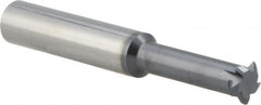 Scientific Cutting Tools - 11 to 32 TPI, Internal/External Single Profile Thread Mill - 5/8" Noml Diam, 0.488" Cut Diam, 1/2" Shank Diam, 5 Flute, 0.34" Neck Diam, 1.35" Neck Length, 3-1/2" OAL, AlTiN+ Finish - Exact Tooling