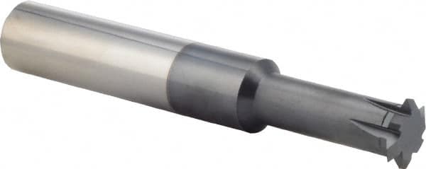 Scientific Cutting Tools - 10 to 32 TPI, Internal/External Single Profile Thread Mill - 3/4" Noml Diam, 0.595" Cut Diam, 5/8" Shank Diam, 6 Flute, 0.43" Neck Diam, 1-1/4" Neck Length, 4" OAL, AlTiN+ Finish - Exact Tooling