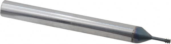 Scientific Cutting Tools - #4-40 UNC, 0.082" Cutting Diam, 3 Flute, Solid Carbide Helical Flute Thread Mill - Internal Thread, 0.225" LOC, 2-1/2" OAL, 1/4" Shank Diam - Exact Tooling
