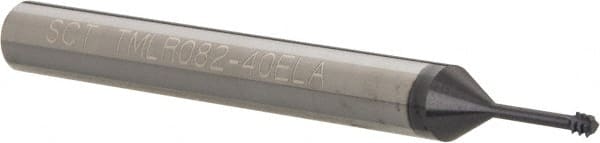 Scientific Cutting Tools - #4-40 UNC, 0.082" Cutting Diam, 3 Flute, Solid Carbide Helical Flute Thread Mill - Internal Thread, 0.3" LOC, 2-1/2" OAL, 1/4" Shank Diam - Exact Tooling