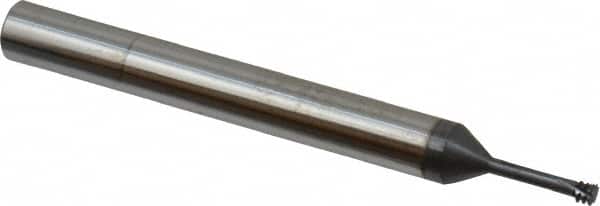 Scientific Cutting Tools - #6-40 UNF, 0.1" Cutting Diam, 3 Flute, Solid Carbide Helical Flute Thread Mill - Internal Thread, 0.4" LOC, 2-1/2" OAL, 1/4" Shank Diam - Exact Tooling