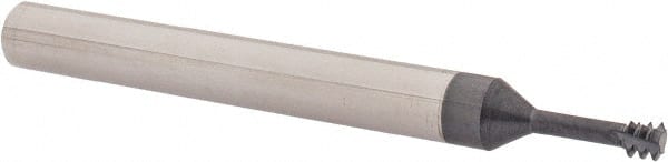 Scientific Cutting Tools - #10-24 UNC, 0.139" Cutting Diam, 3 Flute, Solid Carbide Helical Flute Thread Mill - Internal Thread, 0.4" LOC, 2-1/2" OAL, 1/4" Shank Diam - Exact Tooling