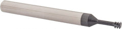 Scientific Cutting Tools - #10-24 UNC, 0.139" Cutting Diam, 3 Flute, Solid Carbide Helical Flute Thread Mill - Internal Thread, 0.4" LOC, 2-1/2" OAL, 1/4" Shank Diam - Exact Tooling
