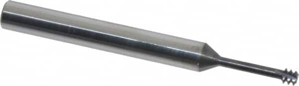 Scientific Cutting Tools - #10-24 UNC, 0.139" Cutting Diam, 3 Flute, Solid Carbide Helical Flute Thread Mill - Internal Thread, 0.6" LOC, 2-1/2" OAL, 1/4" Shank Diam - Exact Tooling