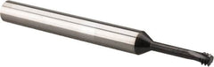 Scientific Cutting Tools - #10-32 UNF, 0.139" Cutting Diam, 3 Flute, Solid Carbide Helical Flute Thread Mill - Internal Thread, 0.6" LOC, 2-1/2" OAL, 1/4" Shank Diam - Exact Tooling