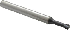 Scientific Cutting Tools - 1/4-28 UNF, 0.186" Cutting Diam, 3 Flute, Solid Carbide Helical Flute Thread Mill - Internal Thread, 1/2" LOC, 2-1/2" OAL, 1/4" Shank Diam - Exact Tooling
