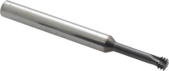 Scientific Cutting Tools - 1/4-28 UNF, 0.186" Cutting Diam, 3 Flute, Solid Carbide Helical Flute Thread Mill - Internal Thread, 0.7" LOC, 2-1/2" OAL, 1/4" Shank Diam - Exact Tooling