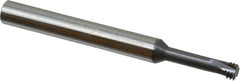 Scientific Cutting Tools - 1/4-32 UNEF, 0.186" Cutting Diam, 3 Flute, Solid Carbide Helical Flute Thread Mill - Internal Thread, 0.7" LOC, 2-1/2" OAL, 1/4" Shank Diam - Exact Tooling