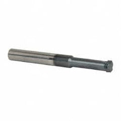 Scientific Cutting Tools - 1/2-20 UNF, 0.37" Cutting Diam, 3 Flute, Solid Carbide Helical Flute Thread Mill - Internal Thread, 1.2" LOC, 3-1/2" OAL, 3/8" Shank Diam - Exact Tooling
