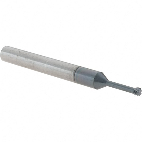 Scientific Cutting Tools - M4x0.70 Metric Coarse, 0.12" Cutting Diam, 3 Flute, Solid Carbide Helical Flute Thread Mill - Internal Thread, 1/2" LOC, 2-1/2" OAL, 1/4" Shank Diam - Exact Tooling