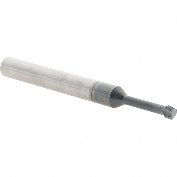 Scientific Cutting Tools - M5x0.80 Metric Coarse, 0.15" Cutting Diam, 3 Flute, Solid Carbide Helical Flute Thread Mill - Internal Thread, 0.6" LOC, 2-1/2" OAL, 1/4" Shank Diam - Exact Tooling
