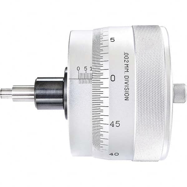 Starrett - 25mm, 4-1/16 Inch Plain Thimble, 0.3118 Inch Diameter x 1-7/16 Inch Long Spindle, Mechanical Micrometer Head - Exact Tooling
