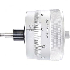Starrett - 25mm, 4-1/16 Inch Plain Thimble, 0.3118 Inch Diameter x 1-7/16 Inch Long Spindle, Mechanical Micrometer Head - Exact Tooling