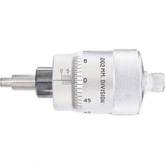 Starrett - 25mm, 2-1/16 Inch Plain Thimble, 5/16 Inch Diameter x 1-7/16 Inch Long Spindle, Mechanical Micrometer Head - Exact Tooling