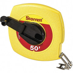 Starrett - 50' x 3/8" Yellow Blade Tape Measure - 1/8" Graduation, L1 Graduation Style, Yellow Case - Exact Tooling