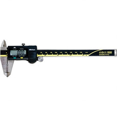 Mitutoyo - 0 to 6" Range 0.01mm Resolution, Electronic Caliper - Steel with 40mm Carbide-Tipped Jaws, 0.001" Accuracy, SPC Output - Exact Tooling