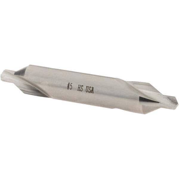 Cle-Line - #5 Plain Cut 60° Incl Angle High Speed Steel Combo Drill & Countersink - Exact Tooling