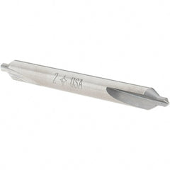 Cleveland - #2 Plain Cut 60° Incl Angle Solid Carbide Combo Drill & Countersink - Exact Tooling