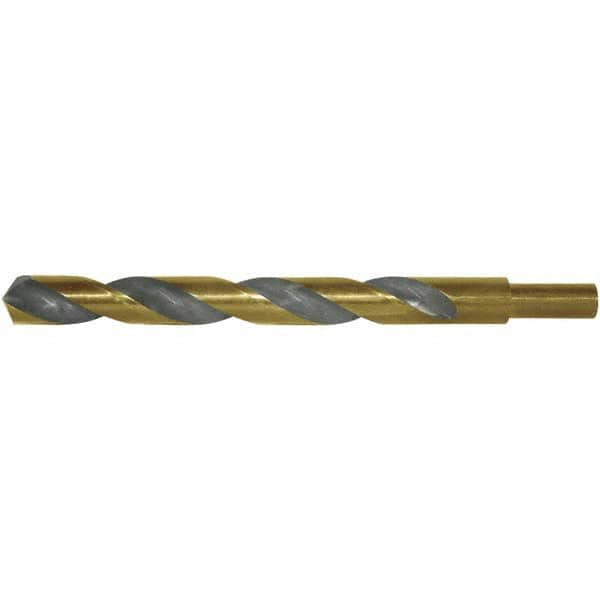 Cle-Force - 13/32" Drill, 135° Point, High Speed Steel Silver Deming & Reduced Shank Drill Bit - Exact Tooling