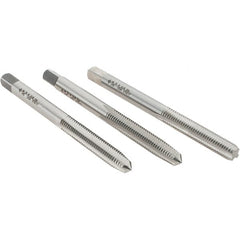 Cle-Line - M5x0.80 Metric, 4 Flute, Bottoming, Plug & Taper, Bright Finish, High Speed Steel Tap Set - Right Hand Cut, 2-3/8" OAL, 7/8" Thread Length, Series 0404 - Exact Tooling