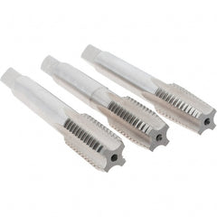 Cle-Line - 5/8-11 UNC, 4 Flute, Bottoming, Plug & Taper, Bright Finish, High Speed Steel Tap Set - Right Hand Cut, 3-13/16" OAL, 1-13/16" Thread Length, Series 0404 - Exact Tooling