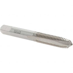 Cle-Force - M10x1.50 Metric Coarse, 3 Flute, Bright Finish, High Speed Steel Spiral Point Tap - Plug Chamfer, Right Hand Thread, 2-15/16" OAL, 1-1/4" Thread Length, 9.68mm Shank Diam, Series 1694M - Exact Tooling