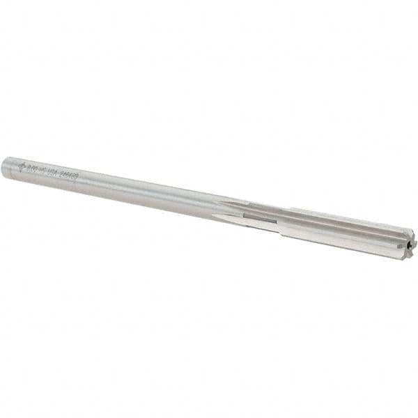 Cleveland - 8mm High Speed Steel 6 Flute Chucking Reamer - Straight Flute, Straight Shank, 38.1mm Flute Length, 152.4mm OAL - Exact Tooling