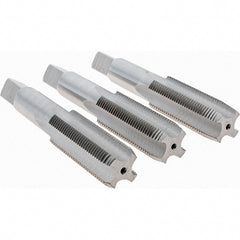 Cle-Line - 3/4-16 UNF, 4 Flute, Bottoming, Plug & Taper, Bright Finish, High Speed Steel Tap Set - Right Hand Cut, 4-1/4" OAL, 2" Thread Length, Series 0404 - Exact Tooling