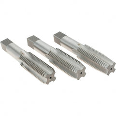 Cle-Line - 1-8 UNC, 4 Flute, Bottoming, Plug & Taper, Bright Finish, High Speed Steel Tap Set - Right Hand Cut, 5-1/8" OAL, 2-1/2" Thread Length, Series 0404 - Exact Tooling