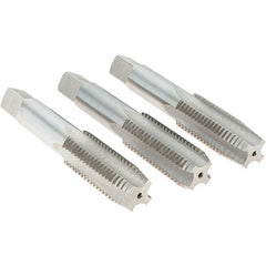Cle-Line - M20x2.50 Metric, 4 Flute, Bottoming, Plug & Taper, Bright Finish, High Speed Steel Tap Set - Right Hand Cut, 4-15/32" OAL, 2" Thread Length, Series 0404 - Exact Tooling