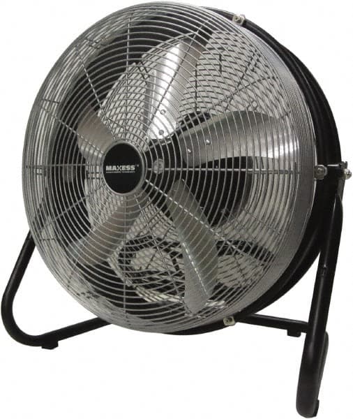 Maxess Climate Control Technologies - 18" Blade, 5/64 hp, 1,550, 2,000 & 2,680 CFM, Oscillating Industrial Circulation Fan - Floor Stand, 120 Volts, 3 Speed - Exact Tooling