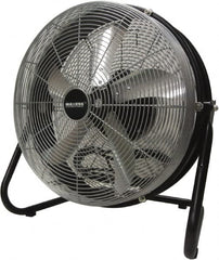 Maxess Climate Control Technologies - 18" Blade, 5/64 hp, 1,550, 2,000 & 2,680 CFM, Oscillating Industrial Circulation Fan - Floor Stand, 120 Volts, 3 Speed - Exact Tooling