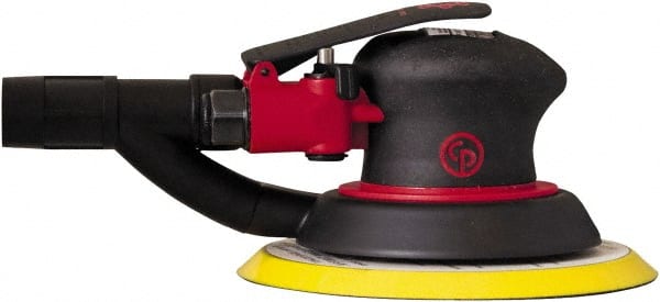 Chicago Pneumatic - 12,000 OPM, 8 CFM Air Consumption, Palm Air Orbital Sander - Round Pad, 1/4" Inlet - Exact Tooling