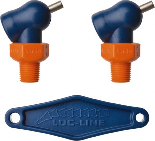 Loc-Line - 1/8" Hose Inside Diam x 1/16" Nozzle Diam, High-Pressure Coolant Hose Nozzle - NPT, for Use with Loc-Line Modular Hose System, 2 Pieces - Exact Tooling