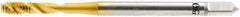 OSG - #3-48 UNC 2 Flute 2B Modified Bottoming Spiral Flute Tap - Vanadium High Speed Steel, TiN Finish, 50mm OAL, Right Hand Flute, Right Hand Thread, H2, Series 16450 - Exact Tooling