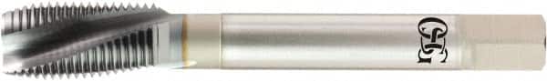 OSG - 3/8-24 UNF, 3 Flute, V Finish, Powdered Metal Spiral Point Tap - Plug Chamfer, Right Hand Thread, 1-1/4" Thread Length, 0.381" Shank Diam, 2B Class of Fit, Series 13063 - Exact Tooling