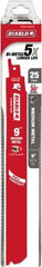 Freud - 9" Long x 1" Thick, Bi-Metal Reciprocating Saw Blade - Straight Profile, 14 to 18 TPI, Toothed Edge, Tang Shank - Exact Tooling