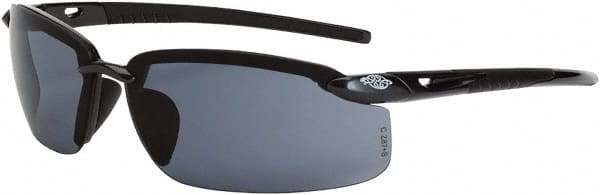 CrossFire - Smoke Lenses, Framed Safety Glasses - Scratch Resistant, Black Frame, Size Universal, Wrap Around - Exact Tooling