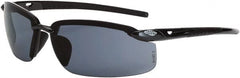 CrossFire - Smoke Lenses, Framed Safety Glasses - Scratch Resistant, Black Frame, Size Universal, Wrap Around - Exact Tooling
