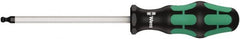 Wera - 3mm Hex Ball End Driver - 4" Bade Length, Ergonomic Cushion Grip Handle, 181mm OAL - Exact Tooling