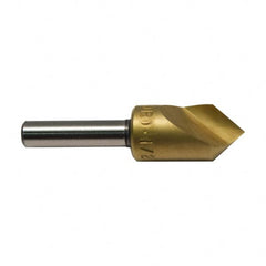 M.A. Ford - 5/8" Head Diam, 1/4" Shank Diam, 1 Flute 120° High Speed Steel Countersink - TiN Finish, 2-1/4" OAL - Exact Tooling