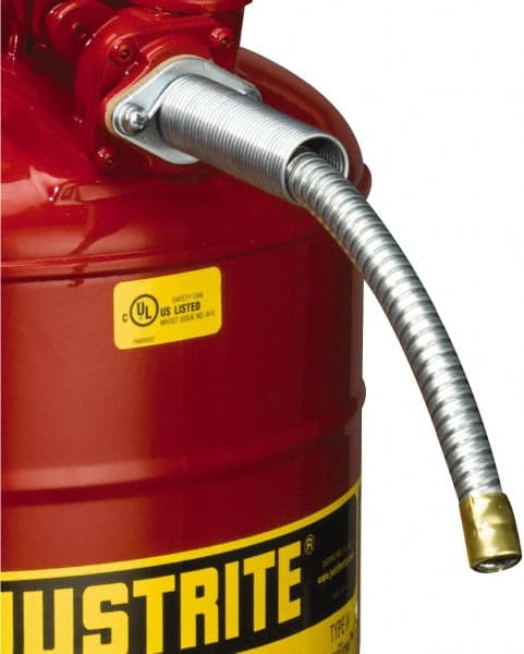 Justrite - 9 Inch Long, Safety Can Metal Flexible Nozzle - 5/8 Inch Diameter, Compatible with Type II Safety Cans - Exact Tooling