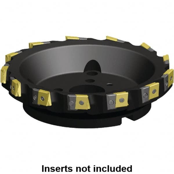 Kennametal - 7 Inserts, 6" Cut Diam, 2" Arbor Diam, 25.45mm Max Depth of Cut, Indexable Square-Shoulder Face Mill - 0/90° Lead Angle, 2-3/8" High, LN.U 2210.. Insert Compatibility, Series MEGA90 - Exact Tooling