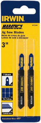 Irwin - 3" Long x 0.031" Thick x 0.315" Wide, Carbide Grit Jig Saw Blade - Continuous Edge, 0.1563" Wide, T-Shank - Exact Tooling